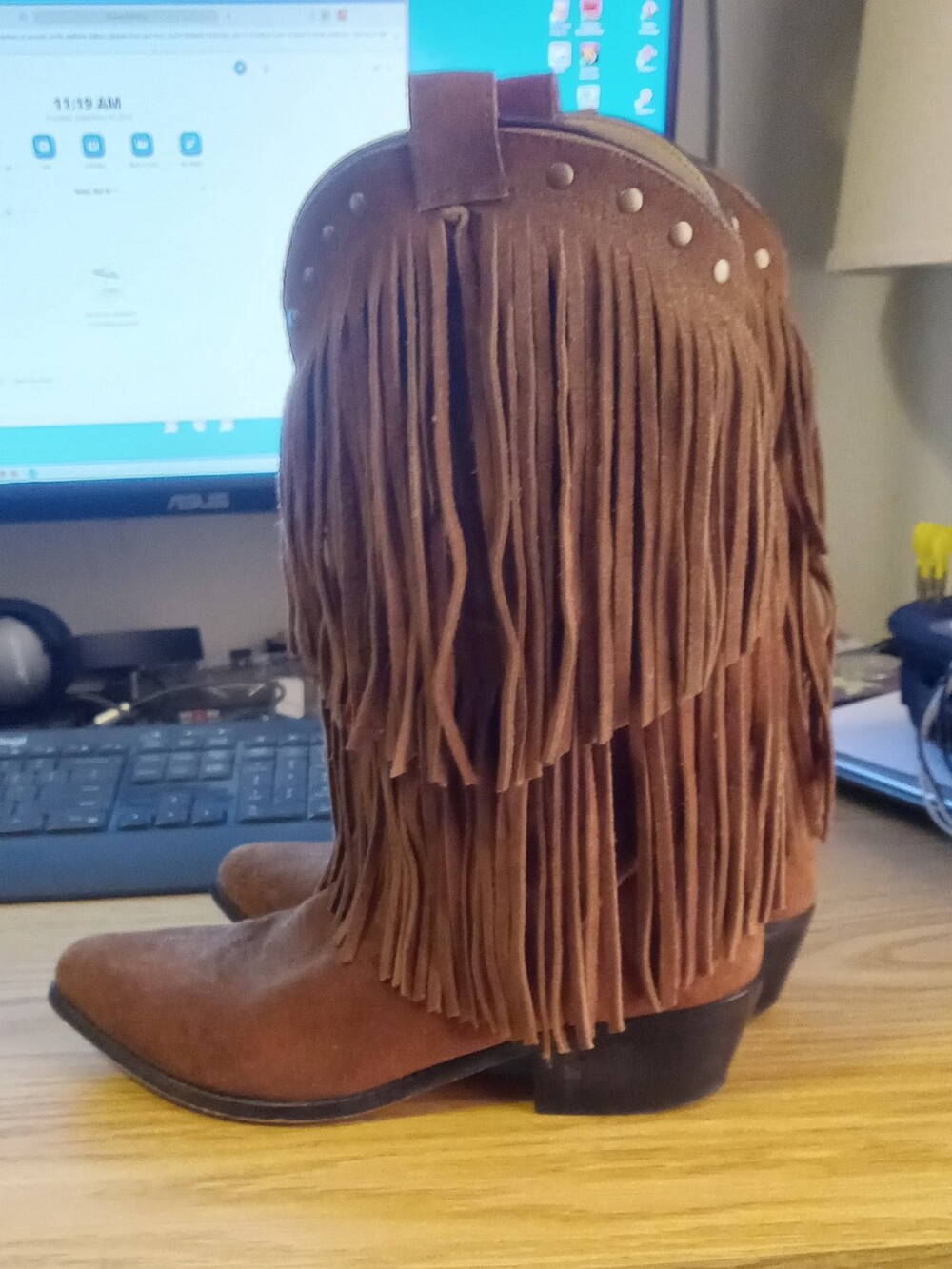 Rocky Mountain Fringe Suede Women's Cowboy Boots Size 9 Amazing